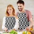 thumbnail image 3 of Black White Geometric Checkered Pattern Apron-Garden Aprons for Women with Pockets-Cotton Linen Waterproof Kitchen Cooking Gardening Aprons Adjustable for Kitchen,Cooking,BBQ and Salon 33x27 Inch, 3 of 7