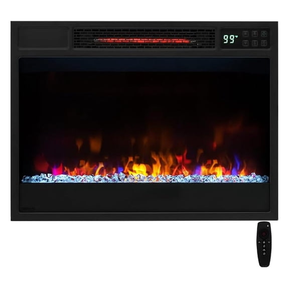 23 Inch Electric Fireplace Insert, Recessed Fireplace Heater with 6 Flame Modes & 5 Brightness, Breathable Design, Control, 8H Timer, Overheat Protection, 1500W