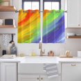 thumbnail image 2 of Abstract Ombre Colored Kitchen Curtains Short 45 Inch Length, Rainbow Watercolor Painting Art Grommet Top Bedroom Living Room Curtains, Light Filtering Cafe Curtain Drapes 2 Panels Set 84''x45'', 2 of 9