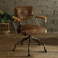 thumbnail image 2 of Bowery Hill Leather Swivel Office Chair in Vintage Whiskey Brown, 2 of 5