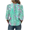 thumbnail image 6 of Warop Women's 3/4 Sleeve Tunic Tops Casual Trendy Printed Round Neck Blouses Fit Pullover T Shirts, 6 of 7
