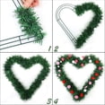 thumbnail image 4 of 2pcs Christmas Heart Shape Garland Shape Creative Lightweight Iron Base Floral Wreath Ring for Wedding Valentine's Day (JA), 4 of 6