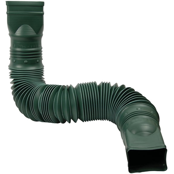 Amerimax Home Products Flexible Downspout Extension - Green, 2" x 3" — Residential Use, Standard Application