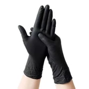 BBQ Gloves Cotton Glove Lining (White) and 100 Disposable Gloves Washable Cotton Lining Powder Latex Free Nitrile Gloves