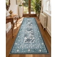 thumbnail image 4 of Garvee 2'x6' Vintage Floral Print Runner Rug Botanical Carpet, Washable Rug with Non-Slip Backing for Hallway BedRoom Kitchen, Blue, 4 of 7