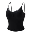 thumbnail image 5 of ZNQHFRE Women's Lace Camisole Tank Top With Built-In Bra Pads, Adjustable Spaghetti Strap, Sleeveless Layering Cami Top M, 5 of 5
