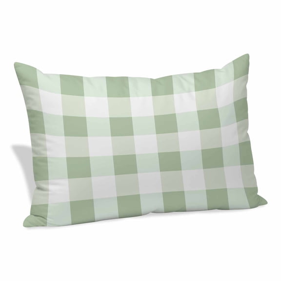 Sage Green Plaid Pillow Covers King, Spring Farmhouse Buffalo Checkered Soft Brushed Microfiber Breathable Throw Pillow Covers, Pillowcase with Zipper for Couch Sofa Bedroom Living Room 20"x36"