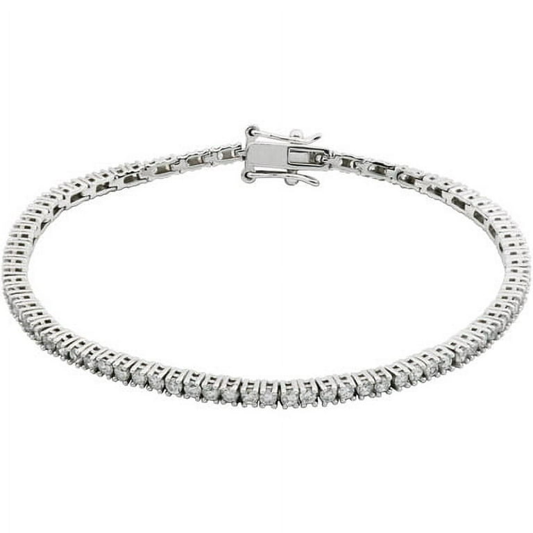 Luxury Tennis Bracelet 【3mm / SILVER】 Amazon.com: JTV Sterling Silver Rhodium-Plated Tennis