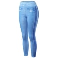 thumbnail image 4 of Uqiangy Booty Lifting Leggings For Women Prints Yoga Pants Yoga Pants Palazzo Pants For Women Dressy High Waist Pants Women Tummy Control Threaded Tight Yoga Pants Blue L, 4 of 8