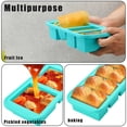 thumbnail image 4 of Moldes de silicona para congelador con tapas - Recipiente para preparar comidas fácilmente - Bandejas de silicona para congelador con tapa para alimentos, caldos y más, moldes de silicona para, 4 of 5