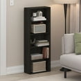 thumbnail image 2 of Furinno Basic 5-Tier Open Shelf Bookcase, Bookshelf, Storage Organizer, 7 x 17 x 44, Espresso, 2 of 4