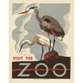 thumbnail image 2 of Anonymous 12x14 Black Ornate Wood Framed Double Matted Museum Art Print Titled: Visit the Zoo (1936), 2 of 5