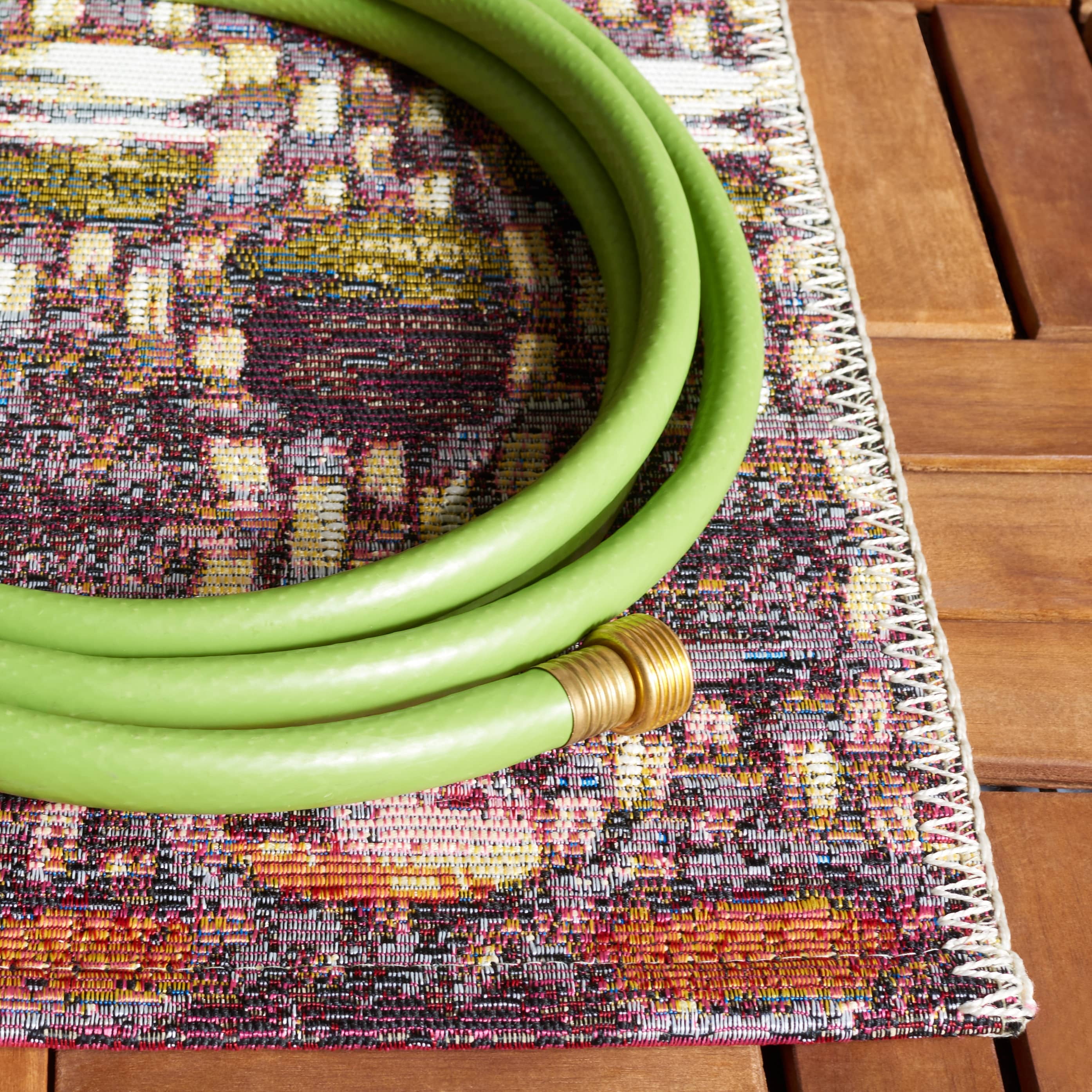 SAFAVIEH Barbados Kentigern Geometric Indoor/Outdoor Area Rug, Purple/Green Rust, 9'10" x 12'5"