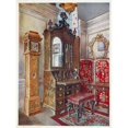 thumbnail image 2 of Edwin Foley 12x14 Gold Ornate Wood Frame and Double Matted Museum Art Print Titled - Walnut Cabinet-Top Scrutoire, Inlaid Sycamore (‘Yellow’) Clock, Carved Tabouret (1910 - 1911), 2 of 4