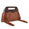 thumbnail image 5 of Wrangler Top Handle Bag for Women Embroidered Fringe Western Crossbody Purse, Brown, 5 of 7