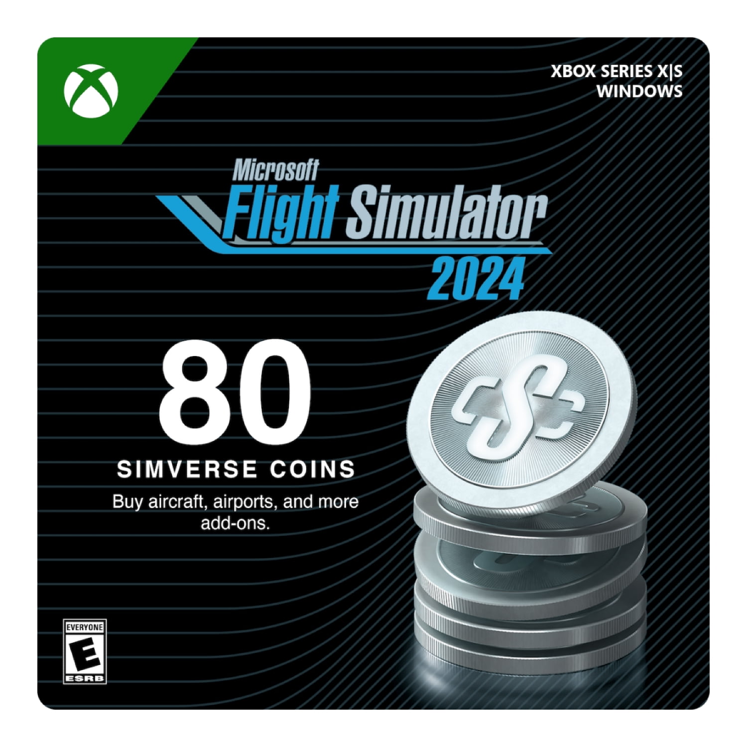 Microsoft Flight Simulator 2024 - 80 Simverse Coins - Xbox One, Xbox Series X|S, Windows 10 [Digital]