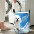 thumbnail image 4 of Lsque Cute Cloud Bichon Frise pattern Laundry Hamper Basket, Tall Woven Rope Hamper Basket for Clothes, Lightweight Storage Basket, Collapsible Waterproof-Medium, 4 of 8