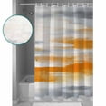 thumbnail image 4 of Orange Gray White Waterproof Fabric Shower Curtain, Farmhouse Abstract Ombre Texture Shower Curtain for Bathroom Curtains Bathtubs Hotel Washable Shower Curtains with 12 Hooks Extra Long 72x96, 4 of 6