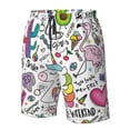 thumbnail image 5 of Kll Fun Animal With Unicorn Men'S Casual Summer Beach Shorts Hawaiian Shorts With Pockets-Medium, 5 of 9
