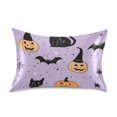 thumbnail image 7 of Yayeee Pillowcase King Size Set of 2 Satin Wrinkle Resistant Pillow Case, Light Purple Halloween Black Cat, 7 of 7