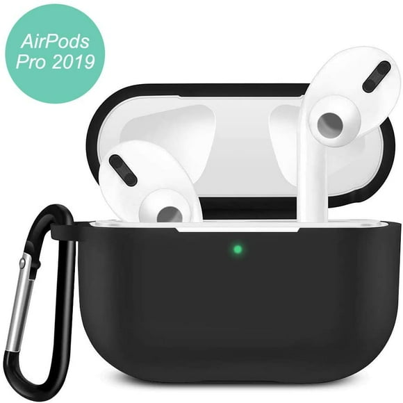 Airpods Pro Case Silicone, Ultra-Thin Case With Visible Front Led Custom-Fit Protective Case For Airpods Pro Charging Case, Supports Wireless Charging Airpods Pro Case - Black