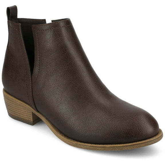 Journee Womens Rimi Pull On Stacked Heel Booties, Widths Available
