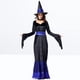 thumbnail image 4 of Conjunto de disfraz de Halloween azul y negro, vestido de bruja, traje de fiesta para disfraces, cosplay (vestido+sombrero+collar, talla XL), 4 of 7