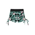 thumbnail image 3 of Zaldita Kids Girls Print Swim Shorts Elastic Side Drawstring Swim Trunks Boyshorts Tankini Bottoms Black 10, 3 of 5
