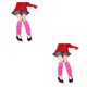 thumbnail image 3 of Sonducket Paquete de 2 calcetines hasta el muslo calentadores de piernas para diario fiesta de Halloween fucsia Type1 NO1, 3 of 6
