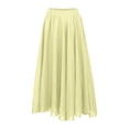 thumbnail image 4 of QHFBli Women's Girls Elastic Waist Long Flowy Bohemian Cotton Casual Maxi Skirt for Summer Beach Holiday, 4 of 8