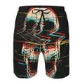 thumbnail image 3 of Logiee Glitch Screaming Skull Print Mens Swim Trunks Quick Dry Board Shorts,Breathable Hawaii Beach Shorts Swimwear Bathing Suits-3X-Large, 3 of 6