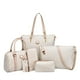 thumbnail image 2 of 6Pcs / Set PU Handbags Handle Bag Clutch Wallet Key Bag para mujeres - Blanco BLESIY Bolsos de hombro Monedero Clutch, 2 of 8