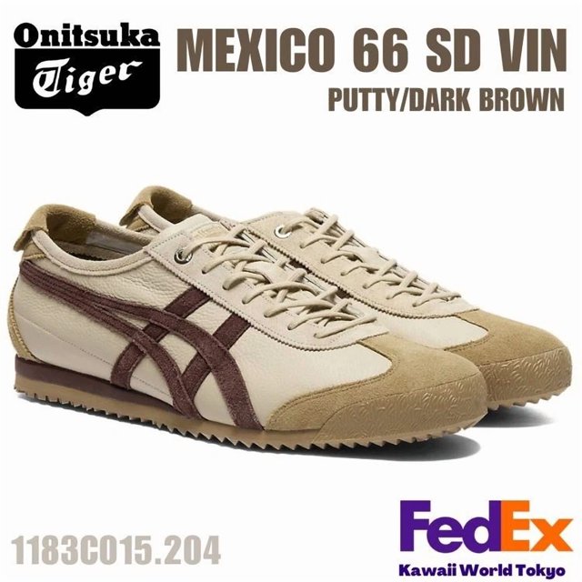 Onitsuka Tiger MEXICO 66 SD VIN PUTTY/DARK BROWN 1183C015 204 UNISEX Japan F/S