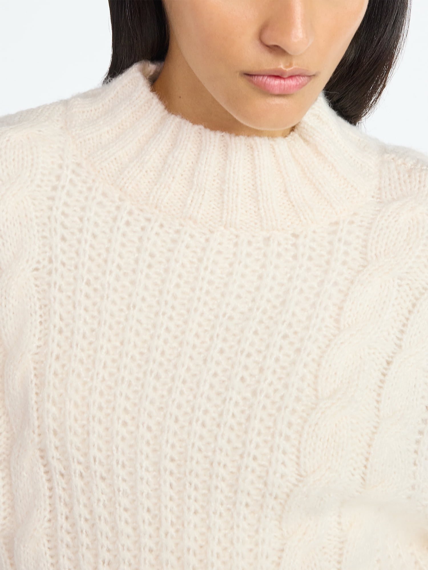 Scoop Women’s Oversized Cable Knit Sweater, Midweight, Size XS-XXL