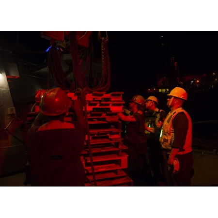 The Door Stop LAMINATED POSTER 160929-N-GP524-430 ARABIAN GULF (Sept. 30, 2016) Sailors aboard the guided-missile destroyer USS Sto Poster Print 24 x 36 ()