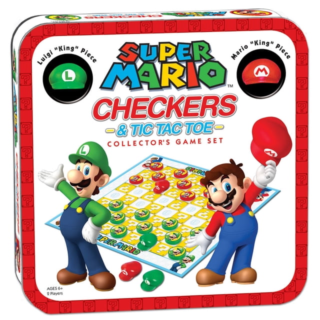 USAopoly CHECKERS & TIC TAC TOE: Super Mario