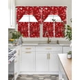 thumbnail image 4 of Valentine's Cardinal Swag Curtains for Living Room/Bedroom Windows, Red Love Heart Birds Country Wooden Kitchen Curtains and Valances Set 36 Inch Length, Light Filtering Swags Valance Curtain Panels, 4 of 5
