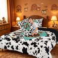 thumbnail image 4 of meiyoeat Leopard Cow Print Initial S Queen Comforter Set For Boys,Rustic Farmhouse Style Comforter Sets Queen,Black Reversible,3-Piece,1 Comforter And 2 Pillowcases, 4 of 7
