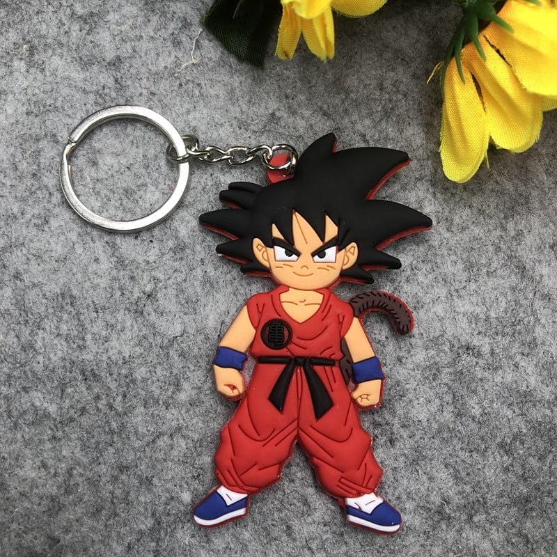 9cm Anime Dragon Ball Z Keychain PVC Goku Vegeta Master Roshi Majin Buu Figure Key Ring Cartoon Double Side Key Holder Trinket Walmart