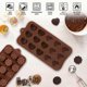 thumbnail image 3 of 4 Pieces Silicone Chocolate Molds, Brown 15 Cavity Mini Candy Molds Non-stick Baking Molds for Ice Cubes, Jelly, Fat Bombs, 3 of 4