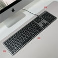 thumbnail image 2 of Macally Backlit Mac Keyboard Wired - Quiet, Sleek, and Functional - 3 Brightness Levels, 107 Keys - 5ft USB Wired Apple Keyboard - Backlit Wired Keyboard f, 2 of 7