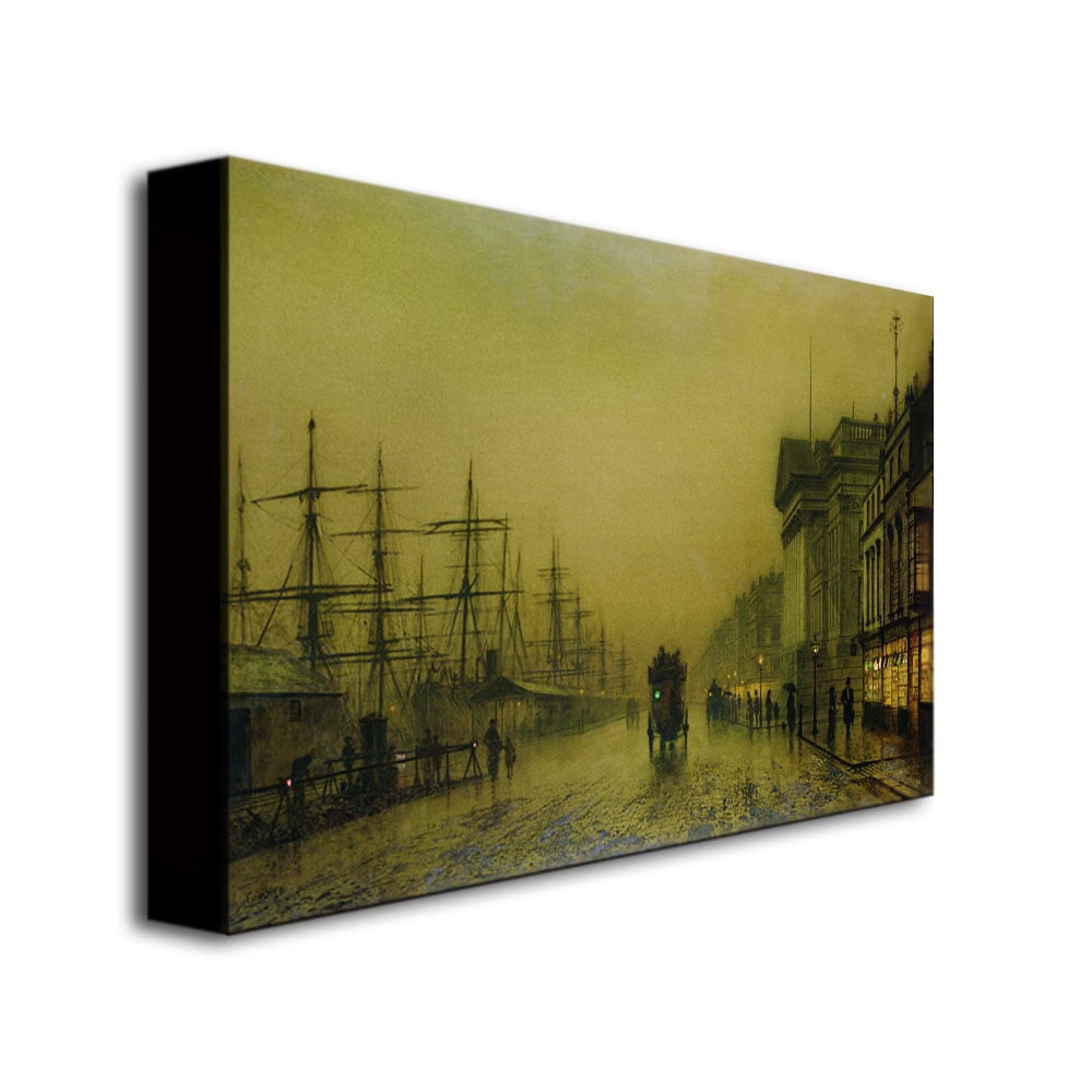 Trademark Fine Art "Liverpool Docks Custom House" Canvas Wall Art by John Atkinson Grimshaw