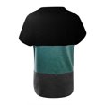 thumbnail image 4 of Pompotops Women's Summer New Style Multi-color Stitching Short-sleeved Top, 4 of 5