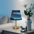 thumbnail image 6 of Modern Minimalist Cone Desk Lamp Antique Bronze Base & Linen Shade Bedside Table Lamp for Bedroom Living Room, Office, Dorm Ancient Sea Creature Medium, 6 of 8
