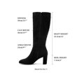 thumbnail image 2 of BLISSFUL STEP Knee High Boots Square Toe Chunky Heel Tall Boots Side Zipper Long Boot Black 6, 2 of 8