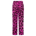thumbnail image 6 of Leopard Neon Pink Winter Female Pants Flannel High Waist Women Pants Lady Warm Straight Leg Plush Trousers, 6 of 7
