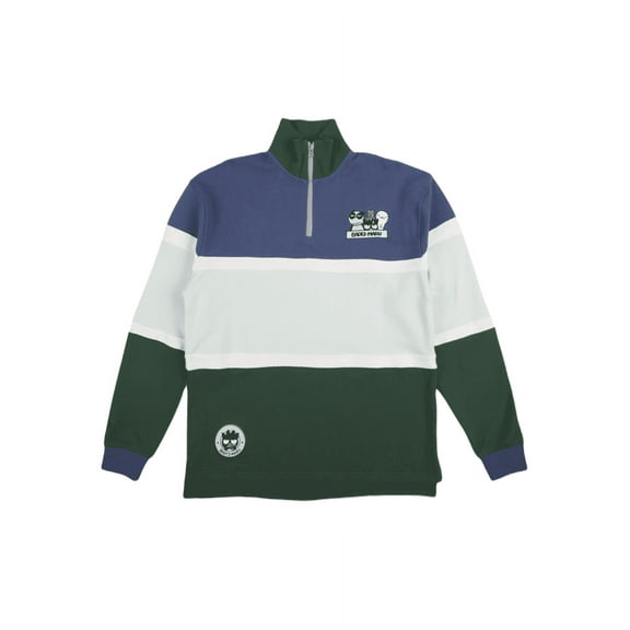 Badtz-Maru Character Logo Adult Colorblock Long Sleeve Quarter Zip Sweatshirt  XL