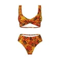 thumbnail image 4 of Rocae Sunflower4 for Bikini Set for Women Two Piece Sexy High Swimsuits Split Crossover Bikini Medium, 4 of 9