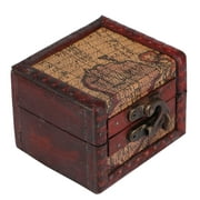 Yosoo Boîte de rangement de bijoux carrés Vintage vitrine décorative en bois fait à la main, boîte en bois Vintage, boîte à bijoux à la main