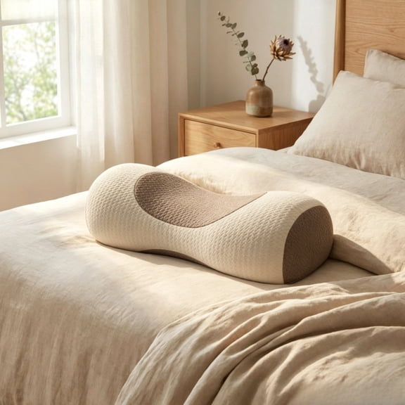 Buckwheat Cervical Pillow for Neck Pain Relief, Adjustable Contour Pillow for Side and Back Sleepers with Natural Filling